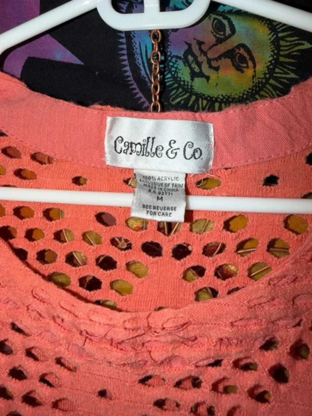 Boho Camille & Co. Coral Crochet Midi Tunic Dress